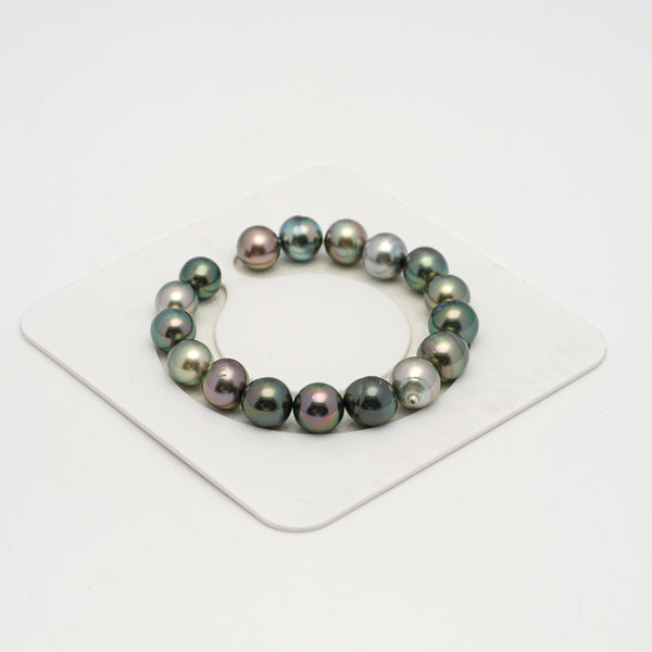 17pcs Multicolor 10-11mm - SB/NR AAA/AA Quality Tahitian Pearl Bracelet BR2189 HL3