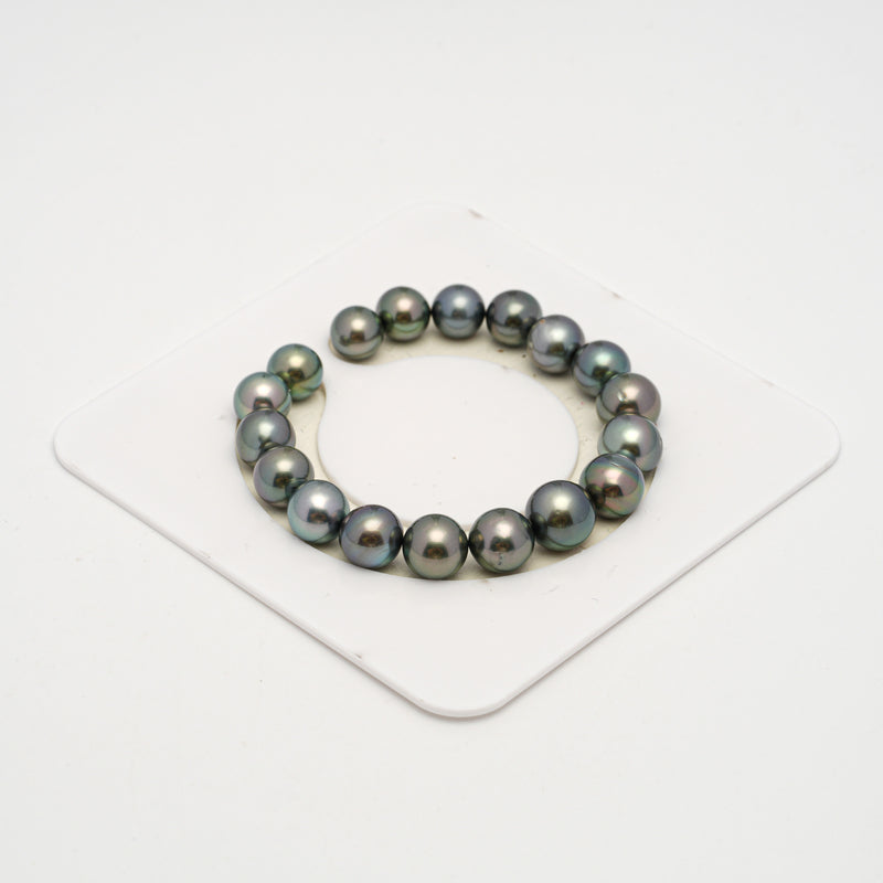 18pcs Light Green 9-11mm - SR/NR AAA/AA Quality Tahitian Pearl Bracelet BR2227 OR10