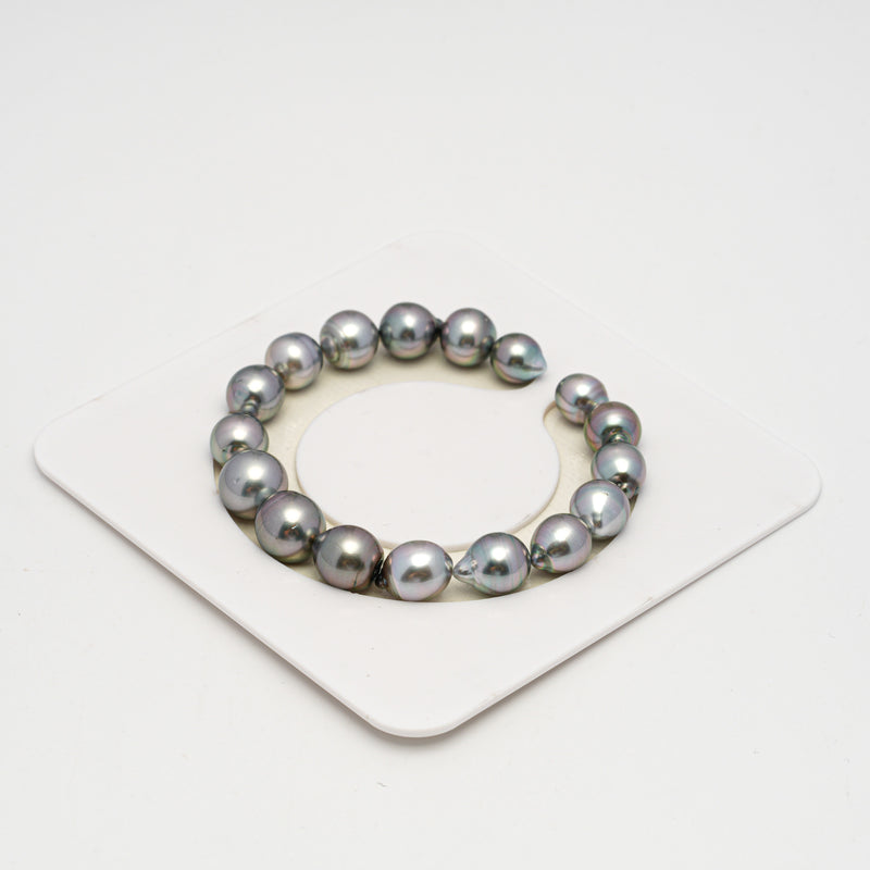 17pcs "High Luster" Light Cherry 8-11mm - SB AAA Quality Tahitian Pearl Bracelet BR2238 HL3