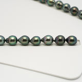 38pcs "High Luster" Blue Green 8-11mm - SB AAA/AA Quality Tahitian Pearl Necklace NL1611 HL3