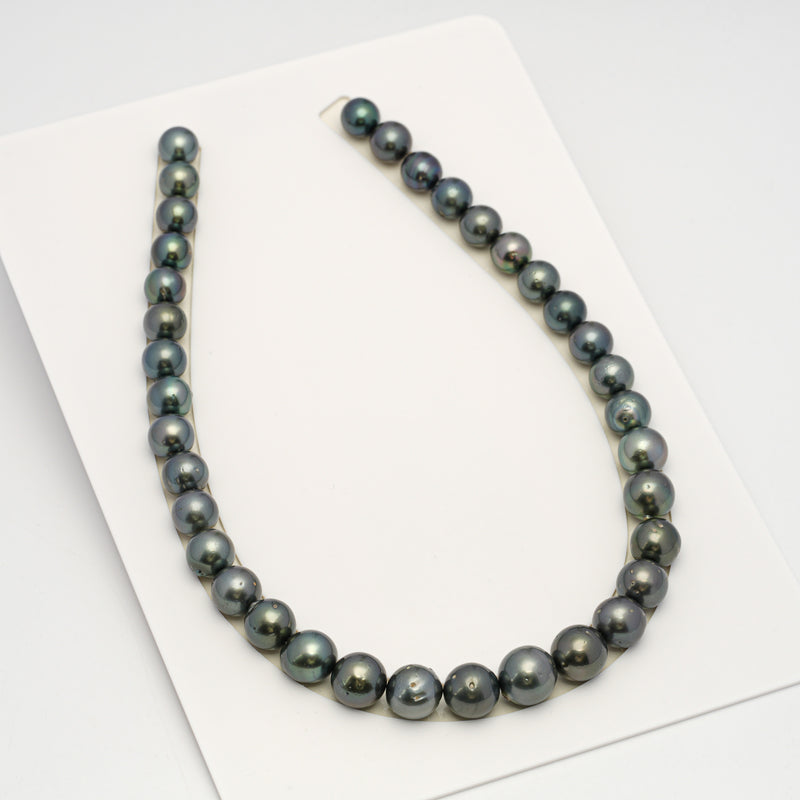 36pcs Dark 11-14mm - RSR AA/A Quality Tahitian Pearl Necklace NL1628 THMIX3