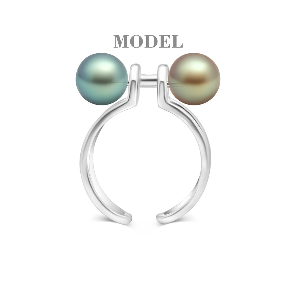 Adjustable Ring 925 Silver for double pearl SC336