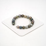 19pcs "High Luster" Multicolor 8-9mm - CL AAA Quality Tahitian Pearl Bracelet BR2126 THMIX1