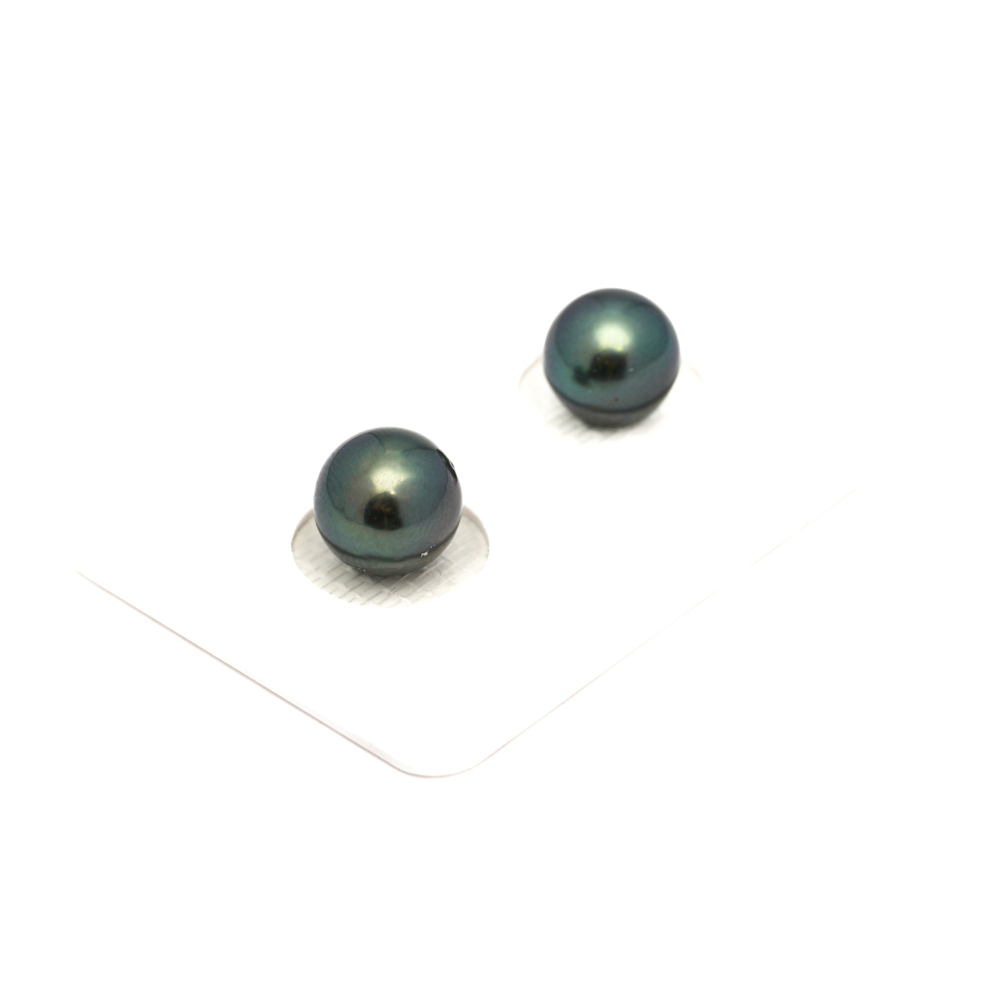 2pcs Blue Green 8.7-9.2mm - RSR AAA/AA Quality Tahitian Pearl Pair ER1768 OR13