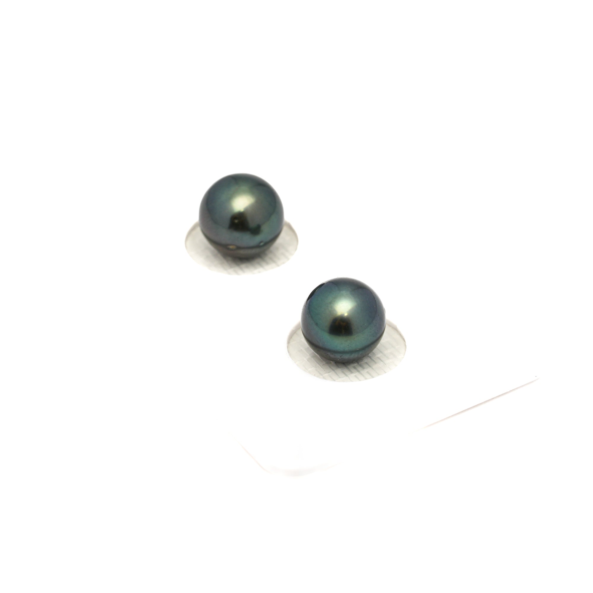 2pcs Blue Green 8.7-9.2mm - RSR AAA/AA Quality Tahitian Pearl Pair ER1768 OR13