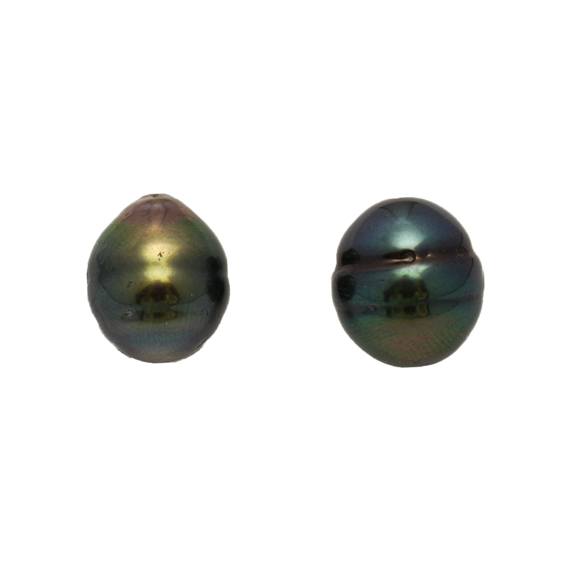 2pcs Green Mix 11.9-12.8mm - CL AAA/AA Quality Tahitian Pearl Pair ER1811 CMP9