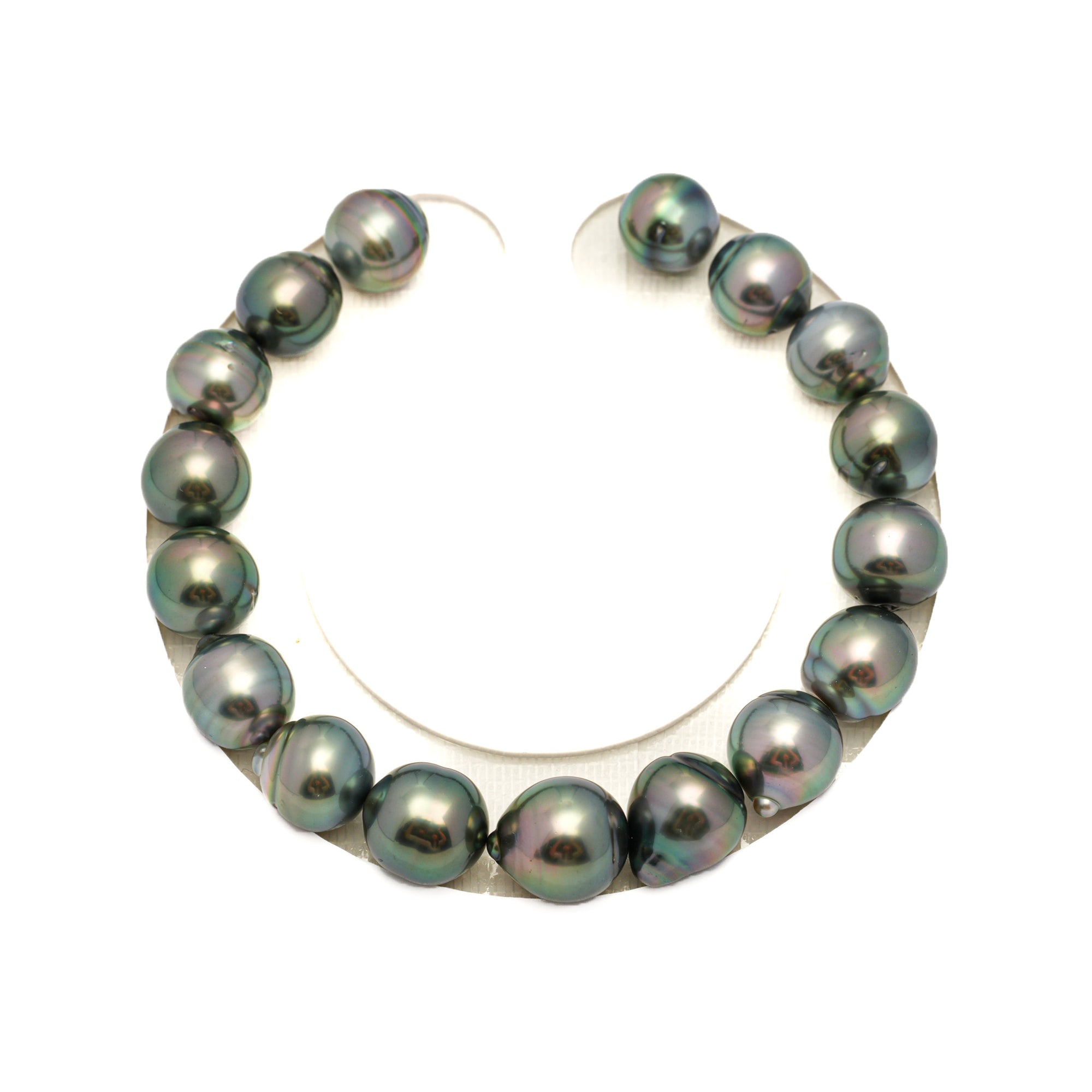17pcs "High Luster" Light Green 9-11mm - SB AAA Quality Tahitian Pearl Bracelet BR2359 TH5