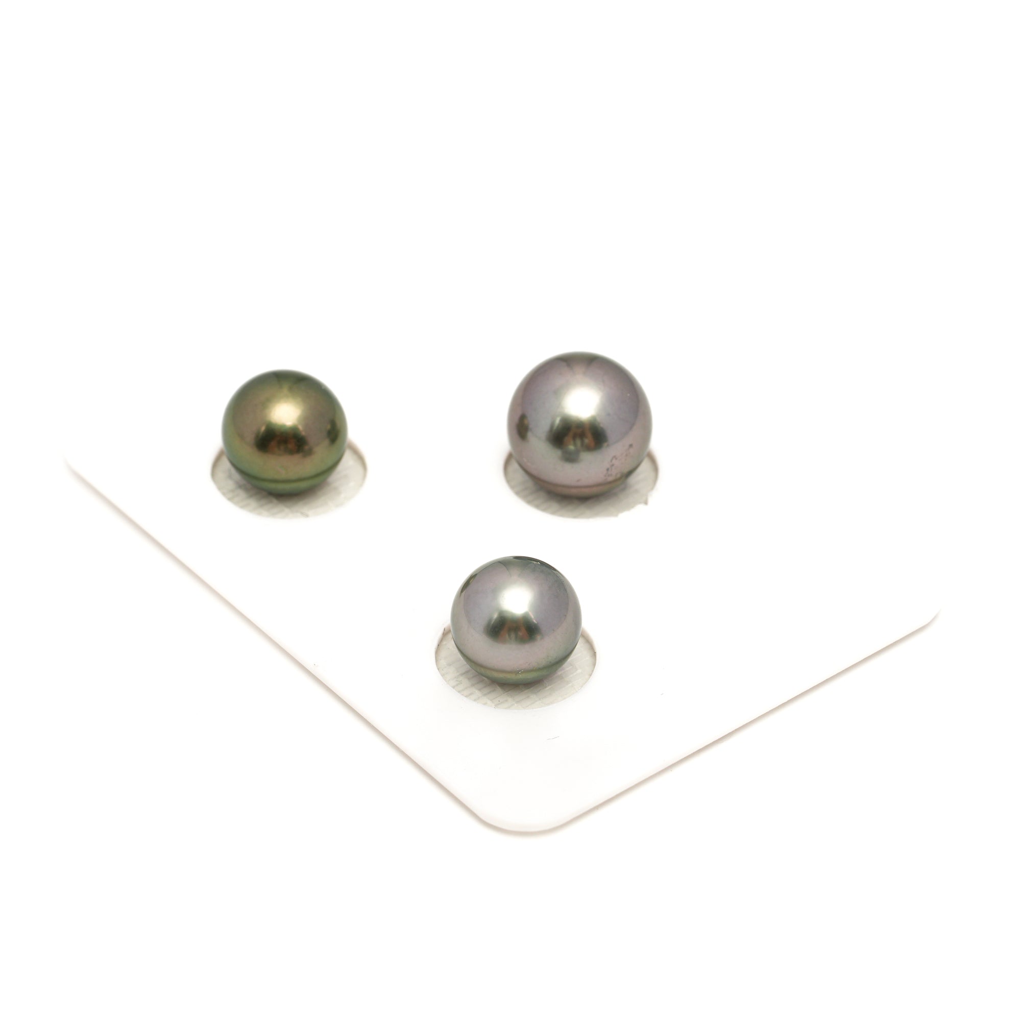 3pcs Multicolor 9.6-11.4mm - SR AAA Quality Tahitian Pearl Trio Set ER1845 OR13