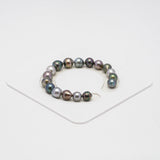 17pcs "High Luster" Multicolor 8-9mm - CL/SB AA/AAA Quality Tahitian Pearl Bracelet BR2015 OR7