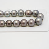 37pcs "High Luster" Light 11-13mm - SR/NR AAA Quality Tahitian Pearl Necklace NL1527