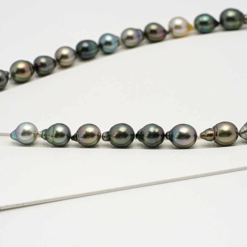 32pcs Multicolor 9-12mm - SB AAA Quality Tahitian Pearl Necklace NL1589 HL3