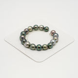 17pcs Multicolor 10-11mm - SB/NR AAA/AA Quality Tahitian Pearl Bracelet BR2189 HL3