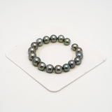 18pcs Light Green 9-11mm - SR/NR AAA/AA Quality Tahitian Pearl Bracelet BR2227 OR10