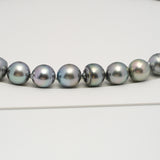 33pcs "High Luster" Silver Mix 10-13mm - SBQ AA/AAA Quality Tahitian Pearl Necklace NL1598 HL2