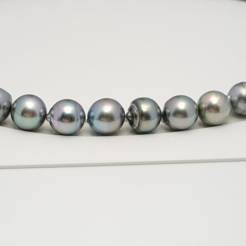 33pcs "High Luster" Silver Mix 10-13mm - SBQ AA/AAA Quality Tahitian Pearl Necklace NL1598 HL2