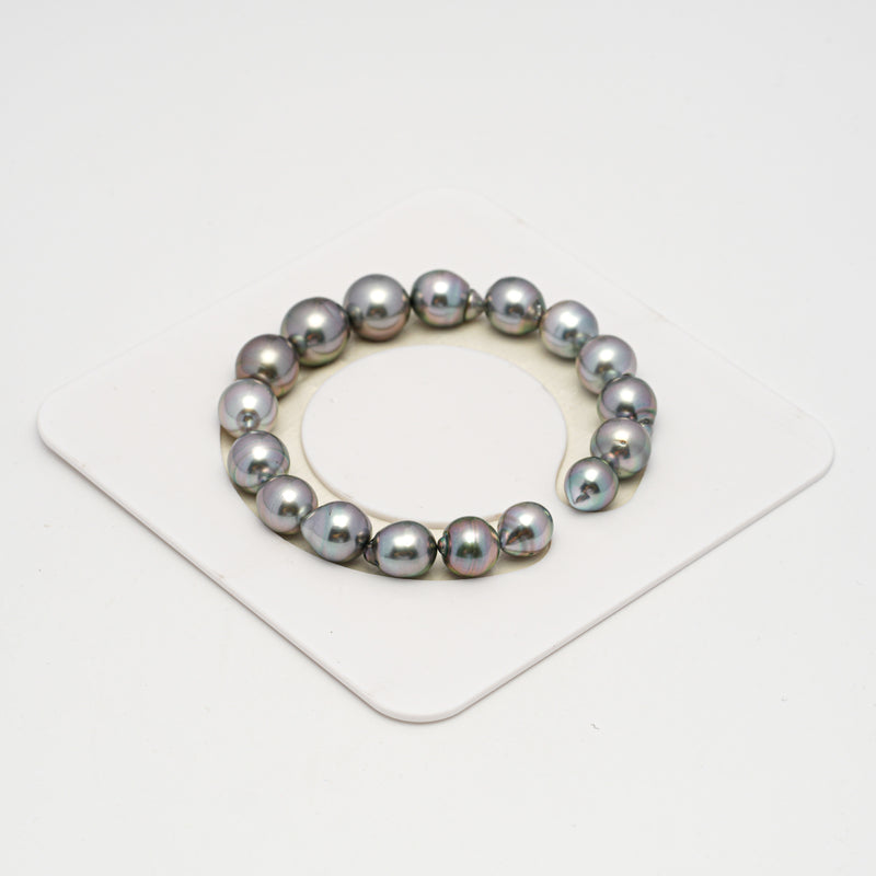 17pcs "High Luster" Light Cherry 8-11mm - SB AAA Quality Tahitian Pearl Bracelet BR2238 HL3