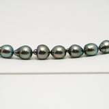 38pcs "High Luster" Blue Green 8-11mm - SB AAA/AA Quality Tahitian Pearl Necklace NL1611 HL3