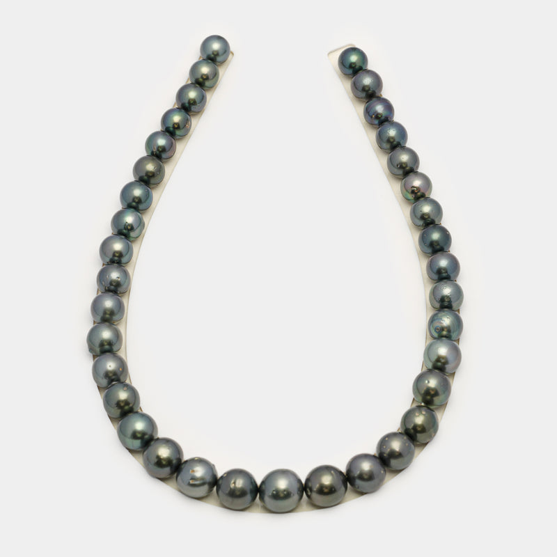 36pcs Dark 11-14mm - RSR AA/A Quality Tahitian Pearl Necklace NL1628 THMIX3