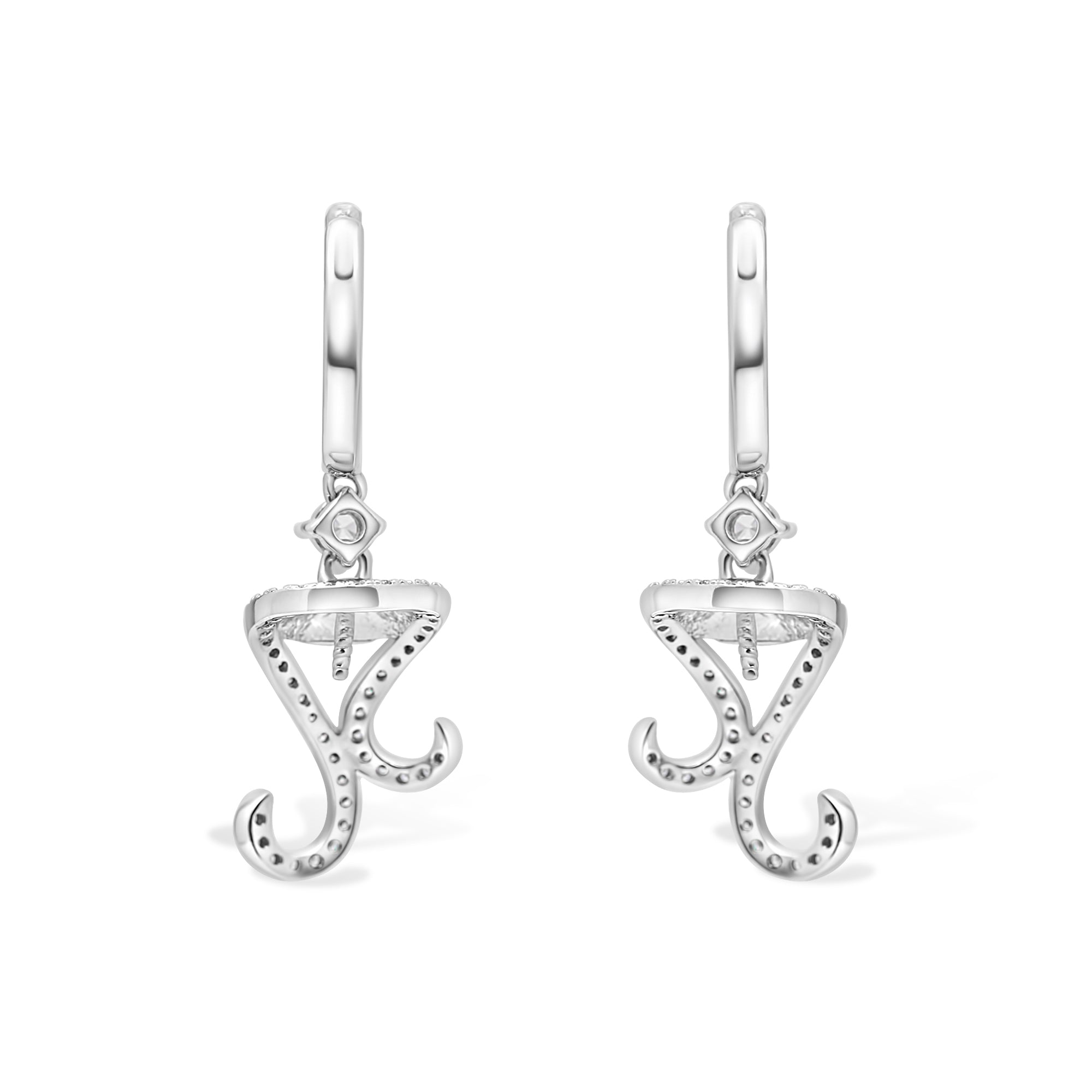 Dangle Earring Bails 925 Silver for Pearl SC135