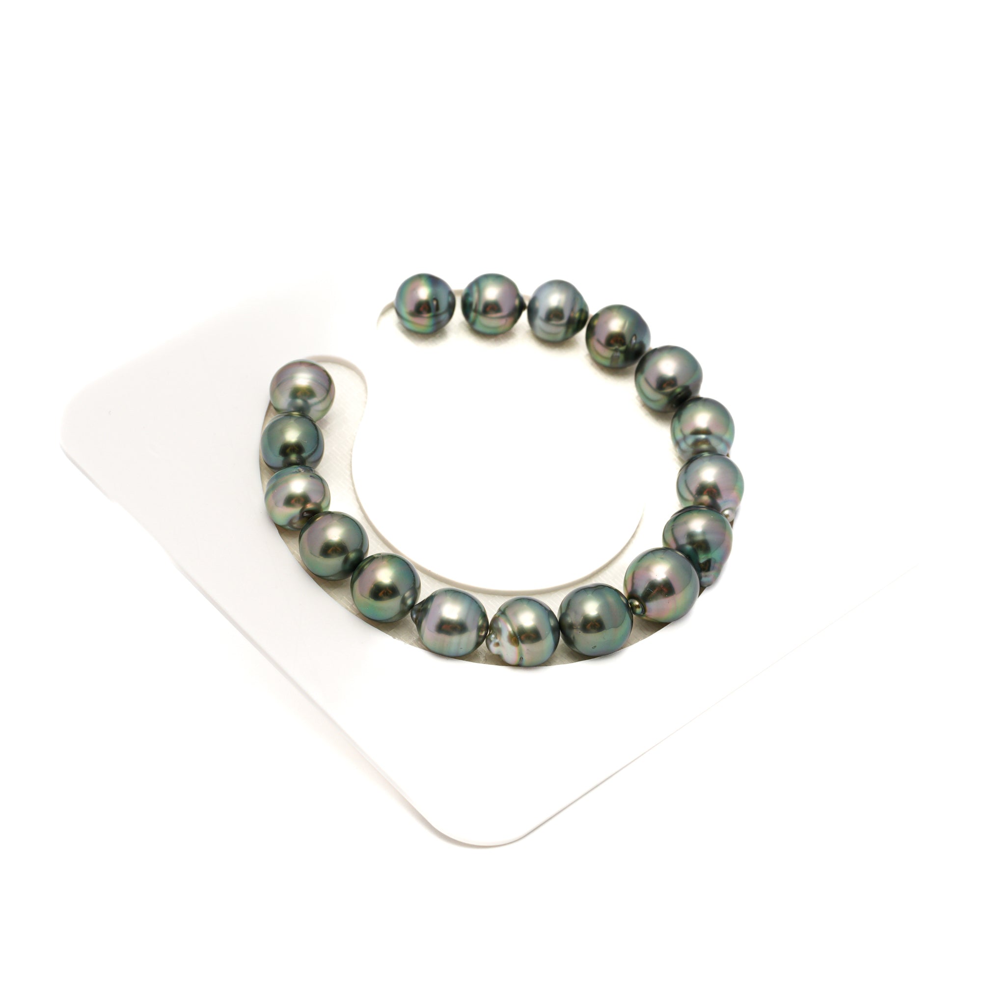 17pcs "High Luster" Light Green 9-11mm - SB AAA Quality Tahitian Pearl Bracelet BR2359 TH5