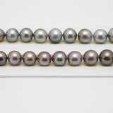 37pcs "High Luster" Light 11-13mm - SR/NR AAA Quality Tahitian Pearl Necklace NL1527