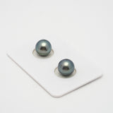 2pcs Blue Green 9.4-9.5mm - R AAA/AA Quality Tahitian Pearl Pair ER1457