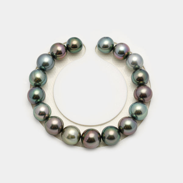 17pcs "High Luster" Green Cherry 10-11mm - SR/NR AAA/AA Quality Tahitian Pearl Bracelet BR2180 OR10