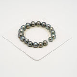 18pcs Light Green 9-11mm - SR/NR AAA/AA Quality Tahitian Pearl Bracelet BR2227 OR10