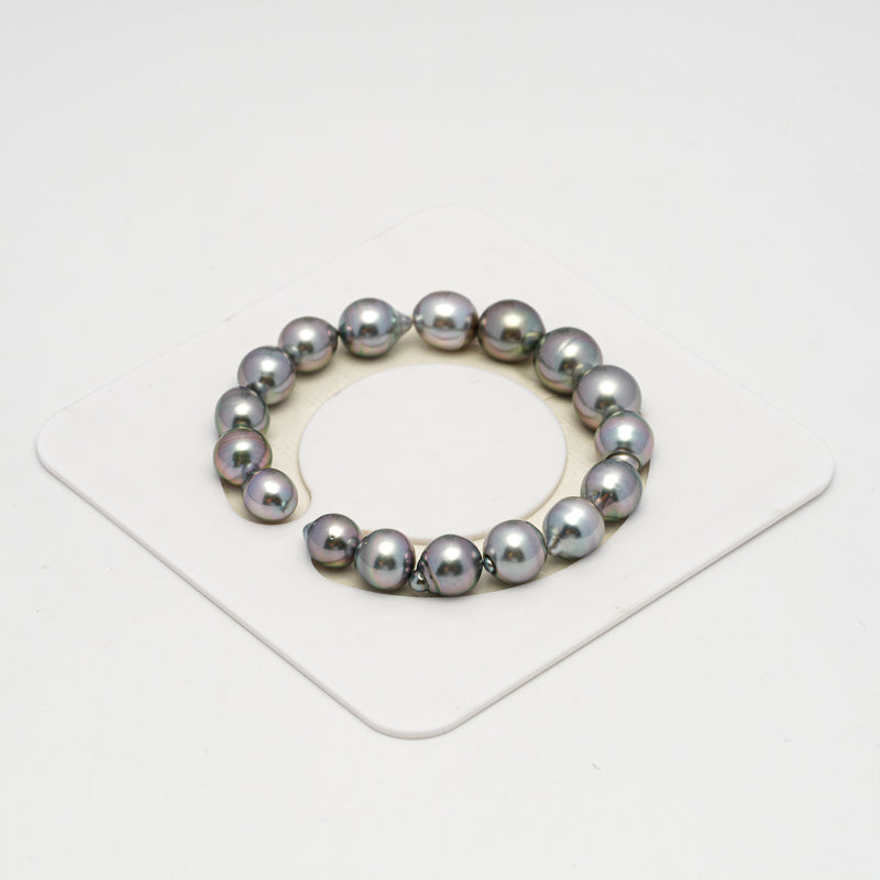 17pcs "High Luster" Light Cherry 8-11mm - SB AAA Quality Tahitian Pearl Bracelet BR2238 HL3