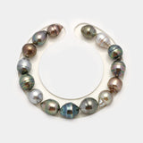 15pcs Multicolor 8-11mm - CL/SB AAA/AA Quality Tahitian Pearl Bracelet BR2127 THMIX