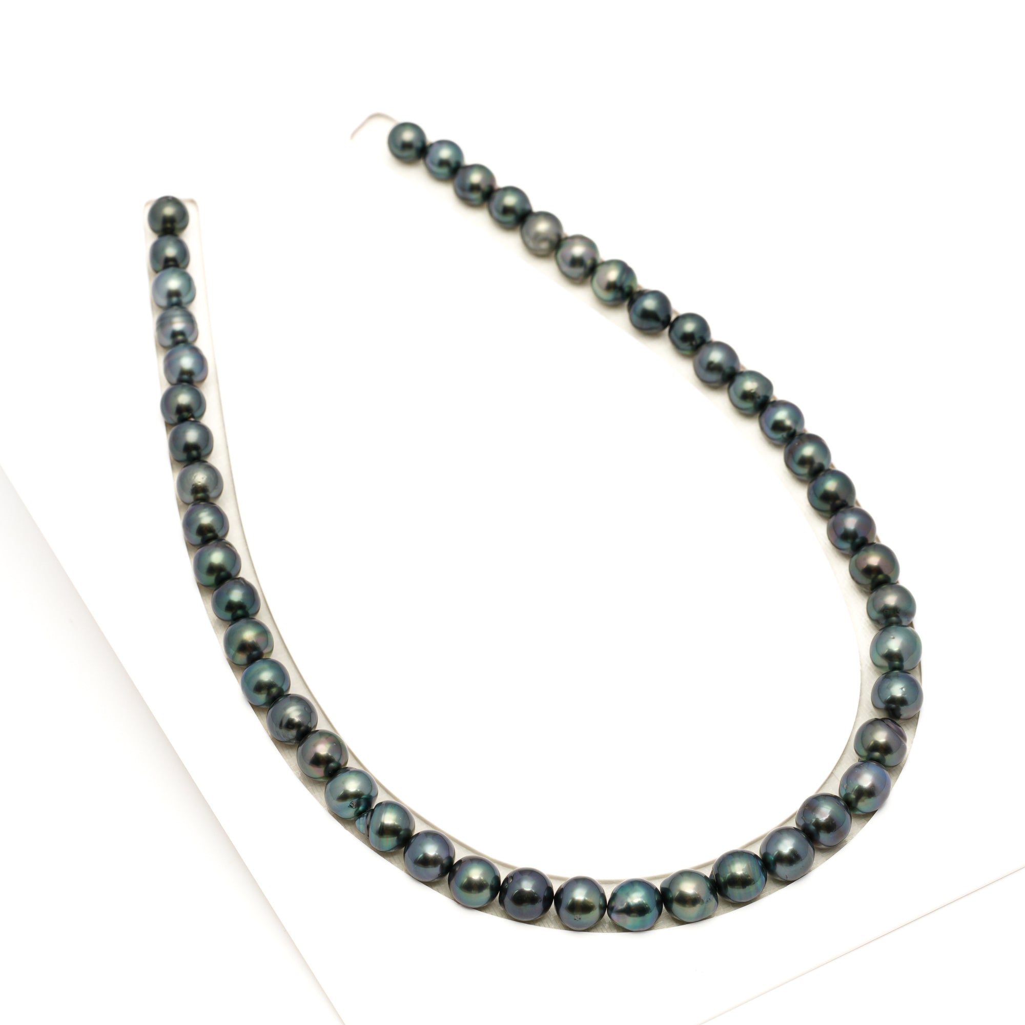 47pcs Dark Green 8-9mm - SB AAA/AA Quality Tahitian Pearl Necklace NL1769 LP1