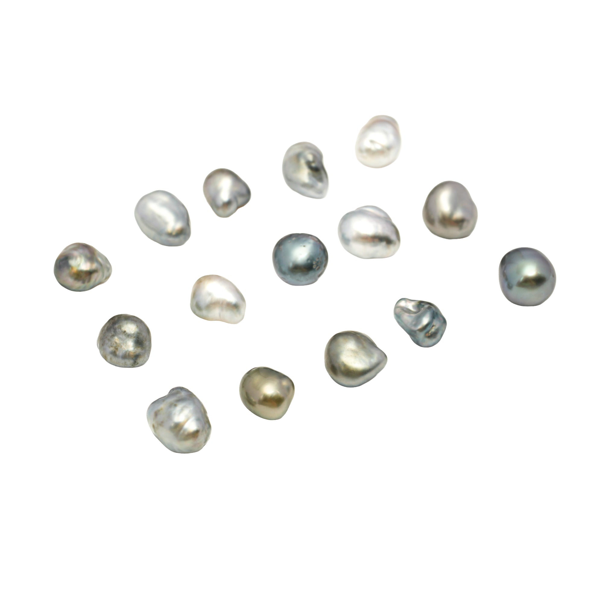 15pcs Silver Mix 5-6mm - 6.8g KESHI AAA/AA Quality Tahitian Pearl Keshi MP562 CM3