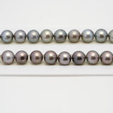 37pcs "High Luster" Light 11-13mm - SR/NR AAA Quality Tahitian Pearl Necklace NL1527