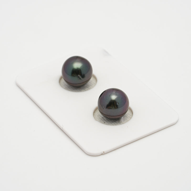 2pcs Cherry Purple 9.8-10.2mm - SR/NR AAA/AA Quality Tahitian Pearl Pair ER1531 OR6