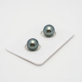 2pcs Blue Green 9.4-9.5mm - R AAA/AA Quality Tahitian Pearl Pair ER1457