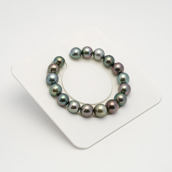 17pcs "High Luster" Green Cherry 10-11mm - SR/NR AAA/AA Quality Tahitian Pearl Bracelet BR2180 OR10