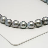 33pcs "High Luster" Silver Mix 10-13mm - SBQ AA/AAA Quality Tahitian Pearl Necklace NL1598 HL2