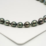 38pcs "High Luster" Blue Green 8-11mm - SB AAA/AA Quality Tahitian Pearl Necklace NL1611 HL3