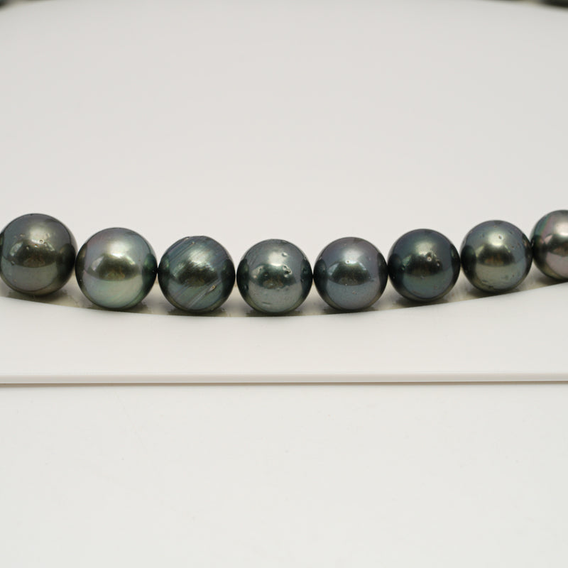 36pcs Dark 11-14mm - RSR AA/A Quality Tahitian Pearl Necklace NL1628 THMIX3