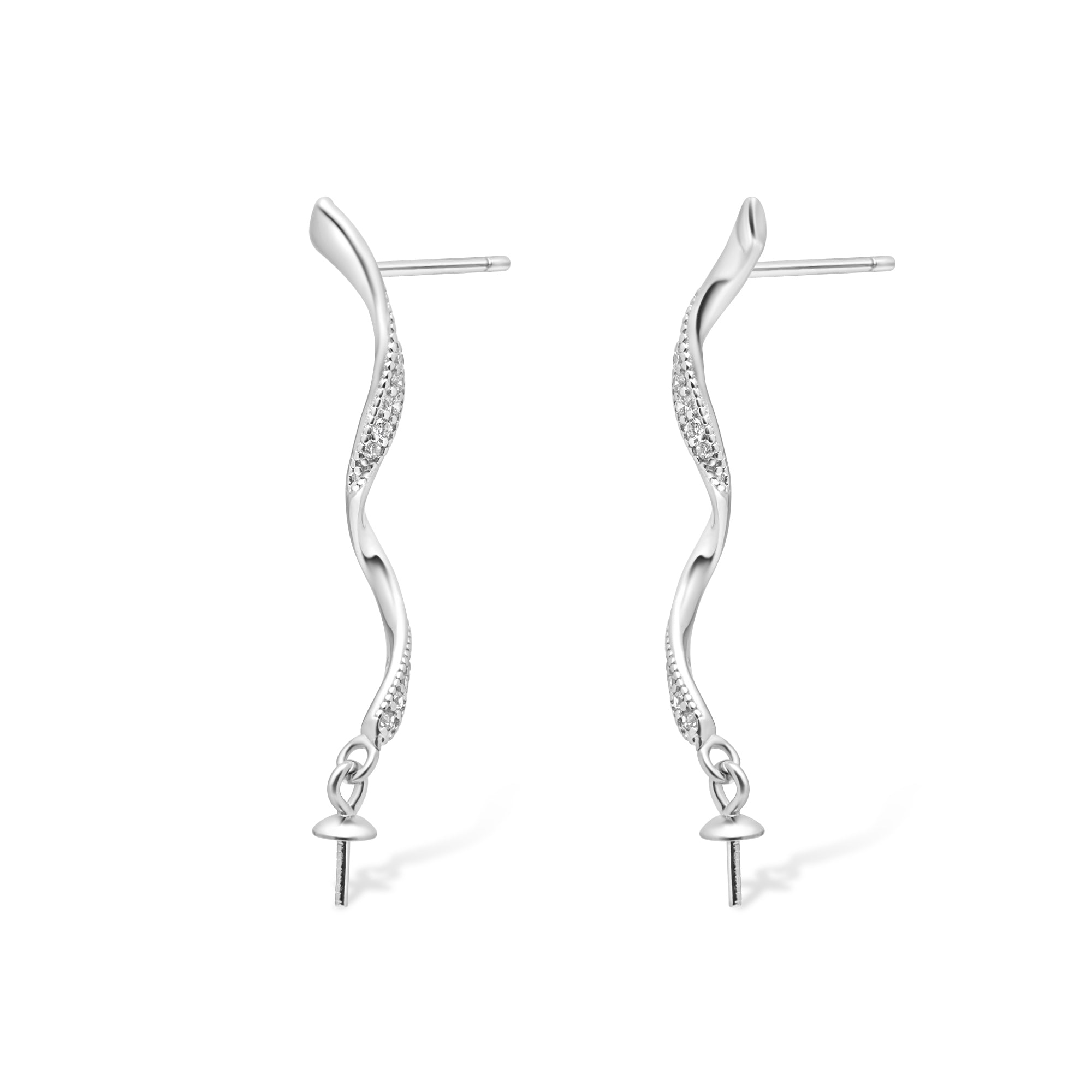 Dangle Earring Bails 925 Silver for Pearl SC136