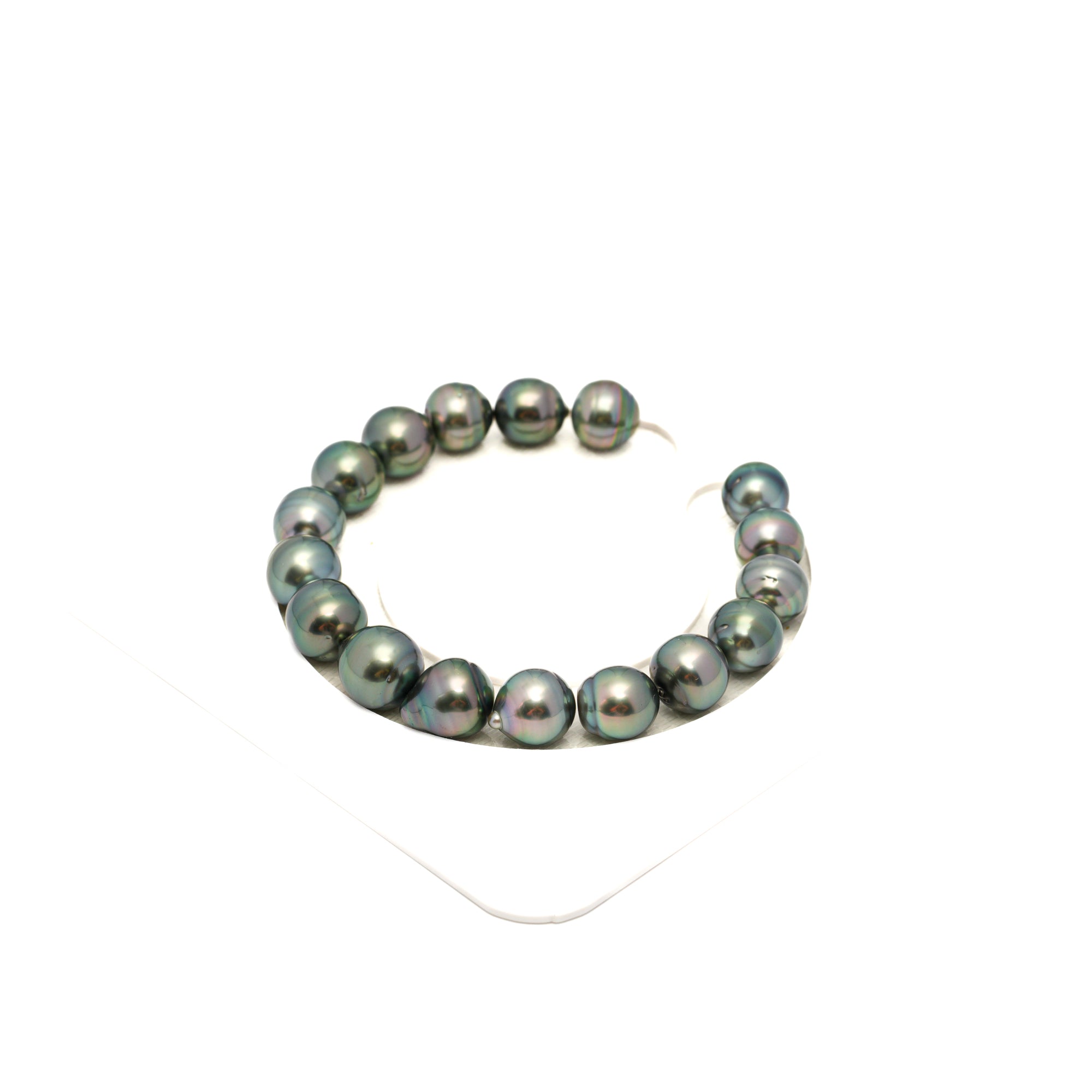 17pcs "High Luster" Light Green 9-11mm - SB AAA Quality Tahitian Pearl Bracelet BR2359 TH5