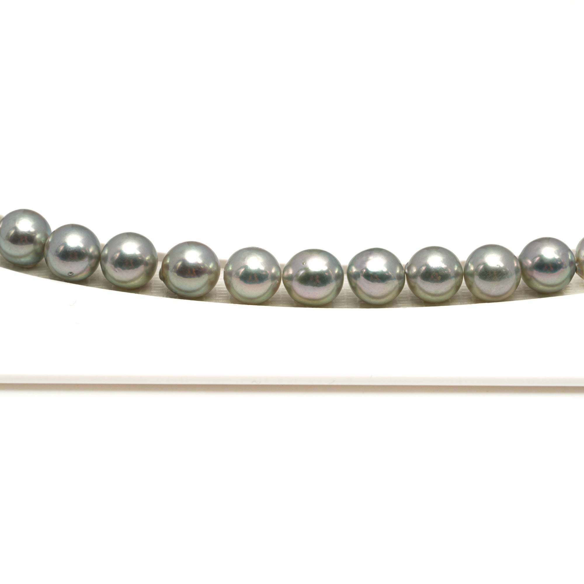 48pcs Akoya Pearl "High Luster" Silver Green 7.3-7.9mm - SR/NR AA Quality Necklace AKNL1756 CMA1