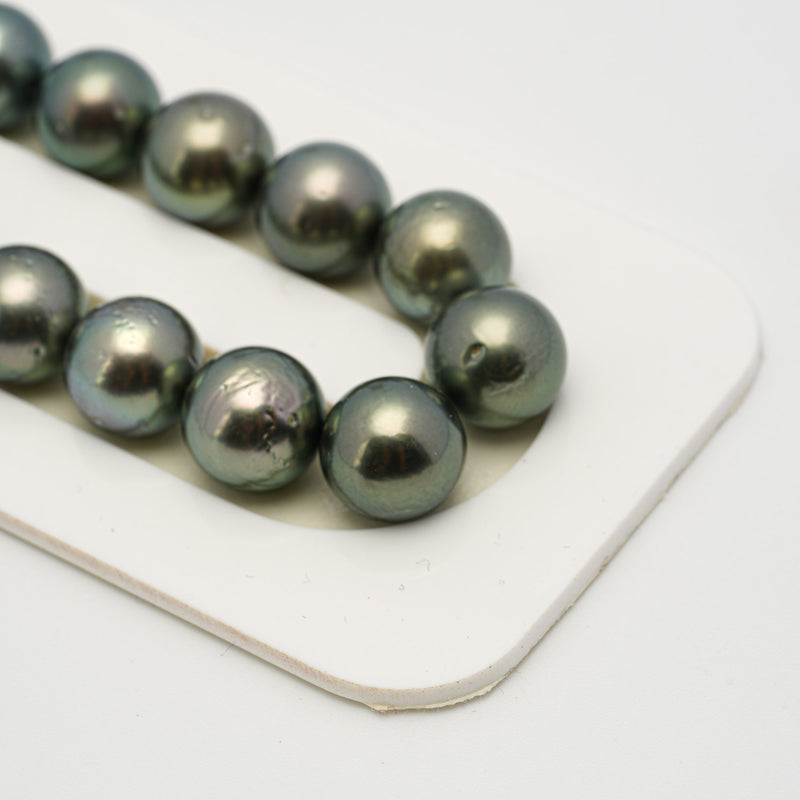 38pcs Green 8-11mm - RSR AA/A Quality Tahitian Pearl Necklace NL1515