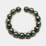 16pcs Dark Green 10-12mm - SB AAA/AA/A Quality Tahitian Pearl Bracelet BR2239 HL3