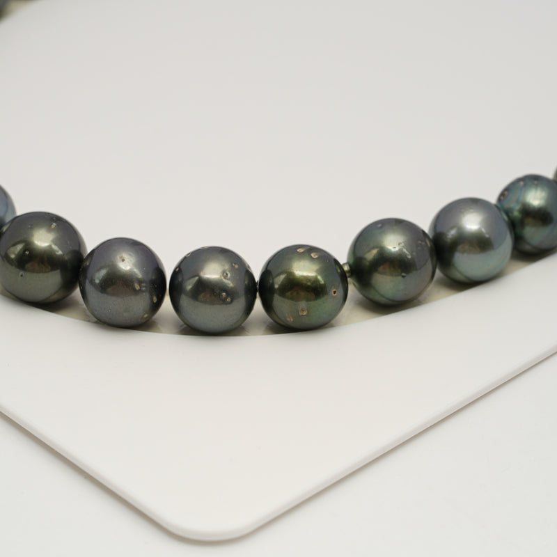 36pcs Dark 11-14mm - RSR AA/A Quality Tahitian Pearl Necklace NL1628 THMIX3