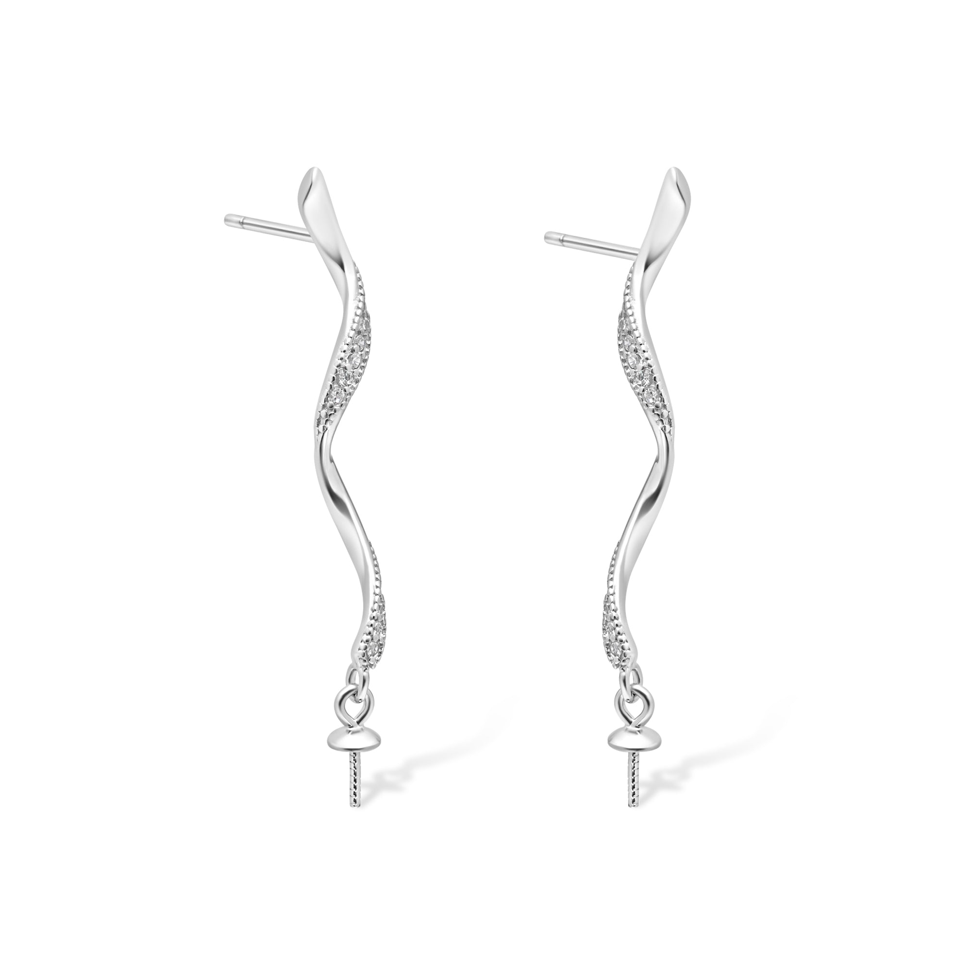 Dangle Earring Bails 925 Silver for Pearl SC136
