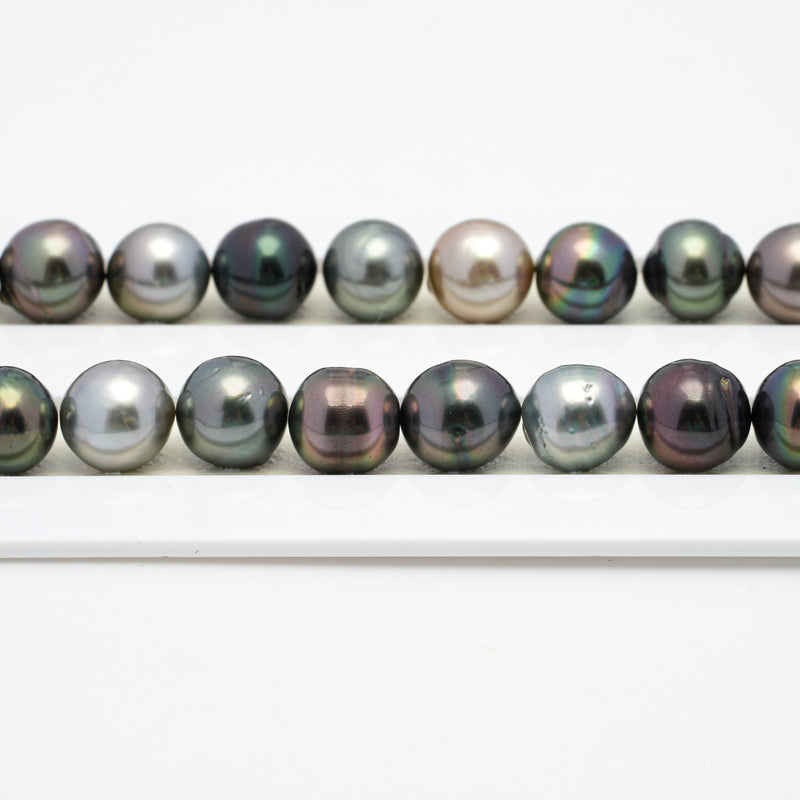 47pcs "High Luster" Multicolor 9mm - SB AAA/AA Quality Tahitian Pearl Necklace NL1406 OR7