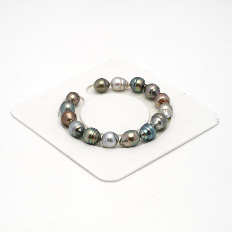 15pcs Multicolor 8-11mm - CL/SB AAA/AA Quality Tahitian Pearl Bracelet BR2127 THMIX