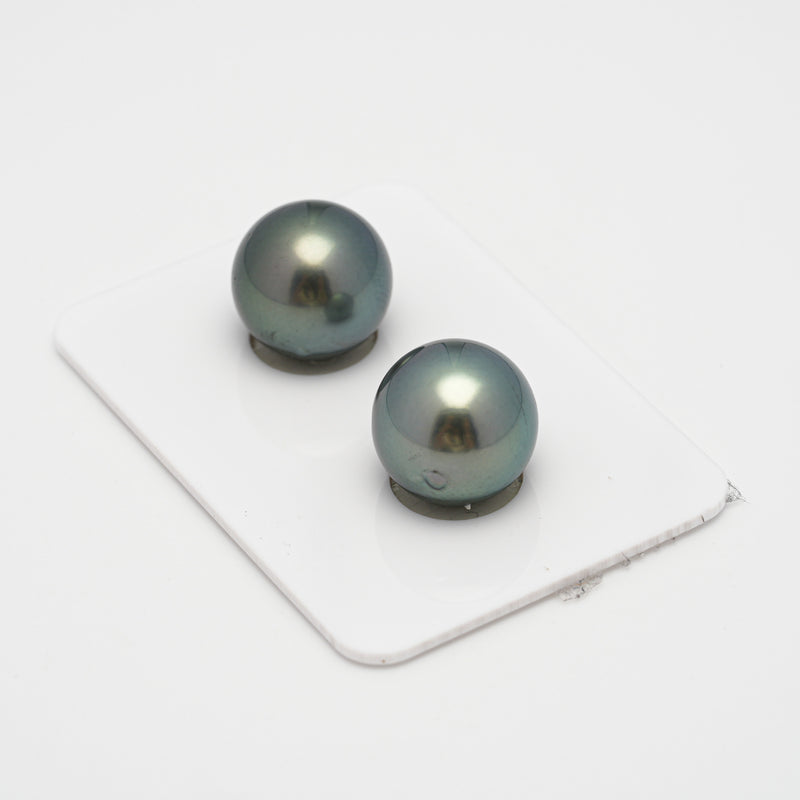 2pcs Green 13mm - RSR AAA/AA Quality Tahitian Pearl Pair ER1475