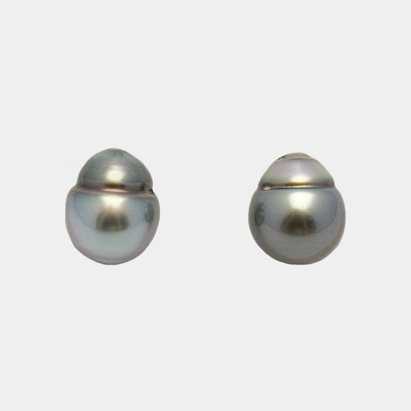 2pcs "High Luster" Light Cherry 10.8-11mm - SB AAA Quality Tahitian Pearl Pair ER1544 A101